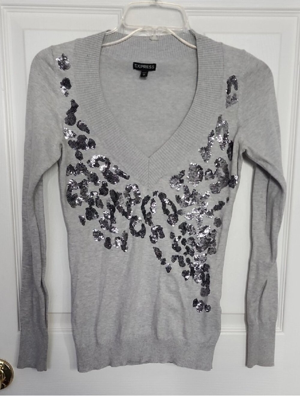 Sequin Leopard Sweater